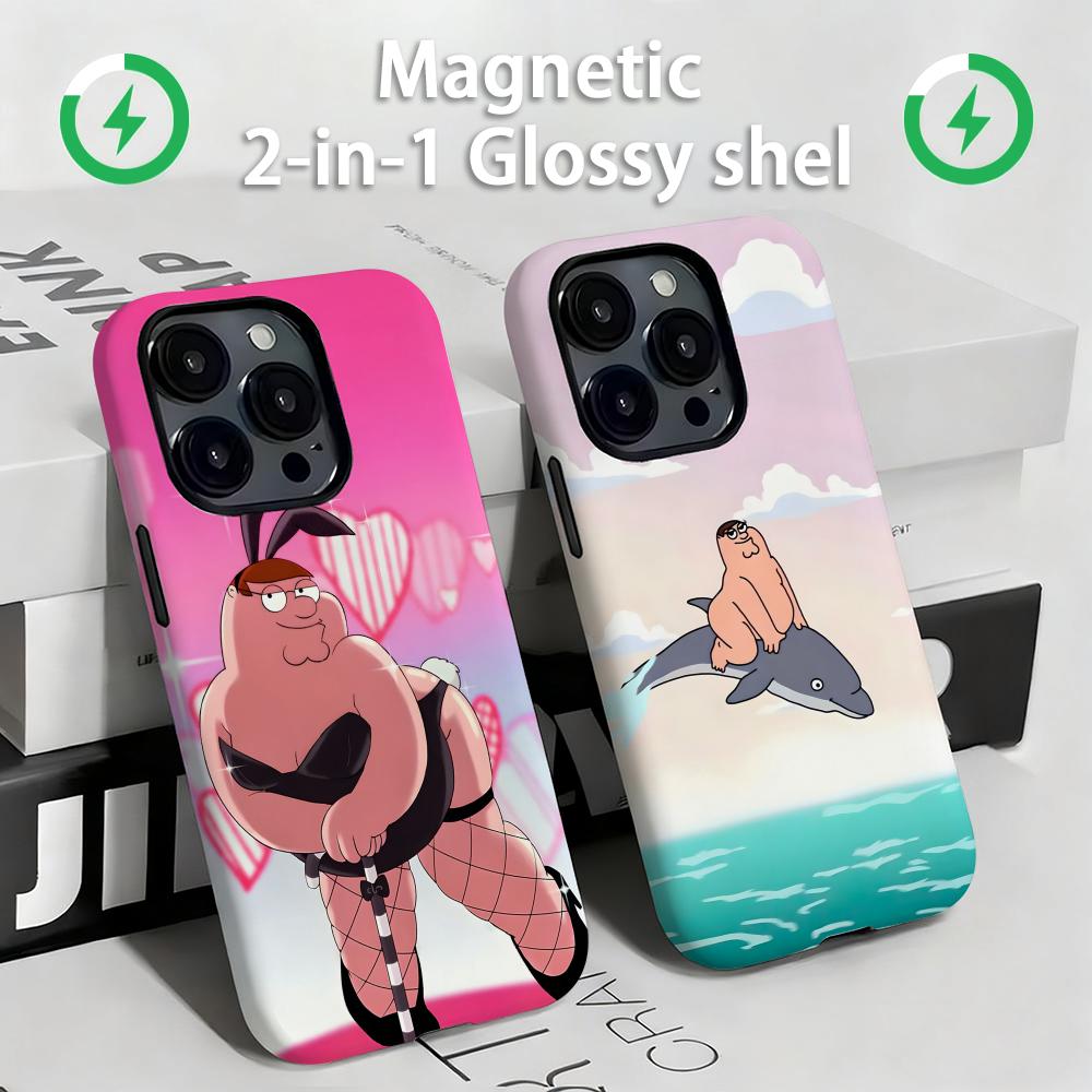 Shelly - เคสโทรศัพท์แม่เหล็ก 2-in-1 แบบมันเงา ลาย Family Guy