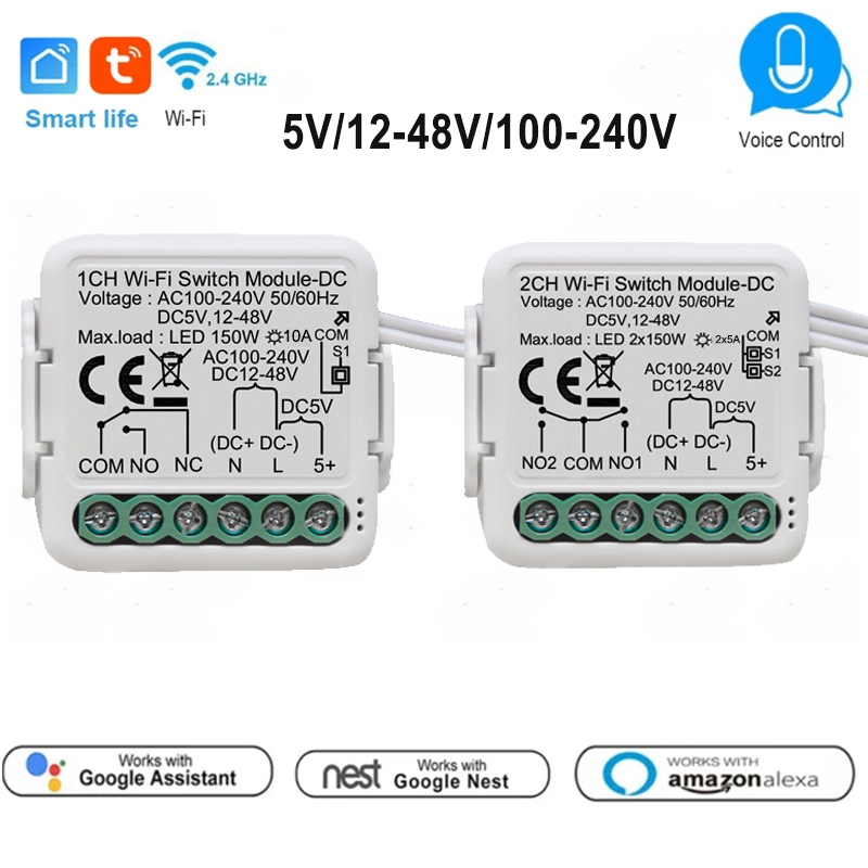 Tuya 4 Channel - Tuya สมาร์ทแห้ง Contact โมดูลสวิทช์ DC5V/12-48V AC110-240V