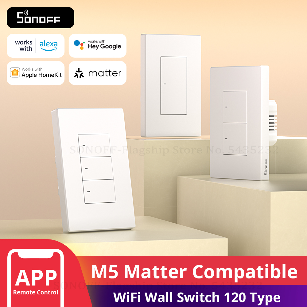 Sonoff Basic - สวิตช์ติดผนังอัจฉริยะ Sonoff M5 Matter WiFi รีโมทควบคุมบ้านอัจฉริยะทำงานร่วมกับ