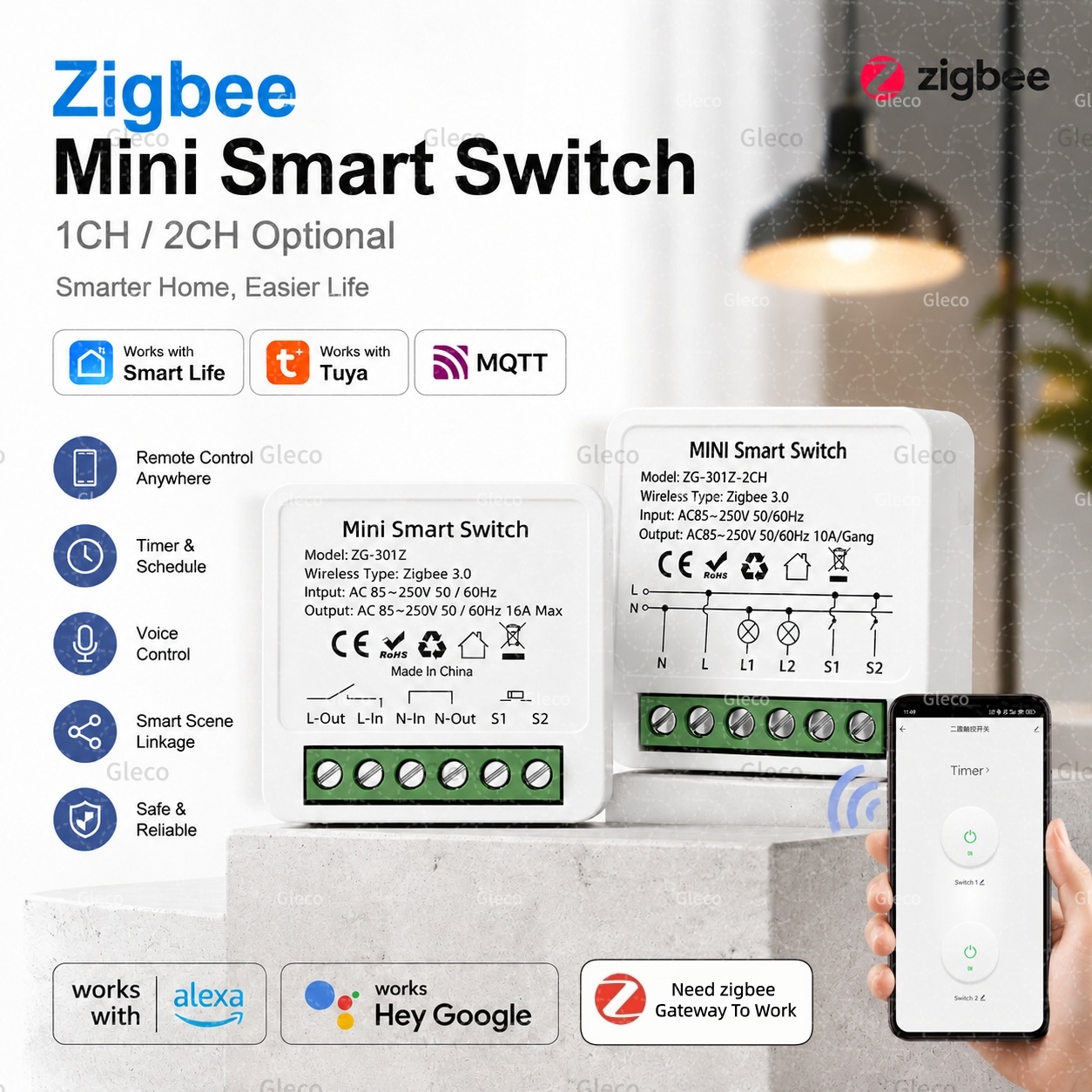 สวิตช์อัจฉริยะ Zigbee Tuya Sma - Smart Relay Tuya บทวิจารณ์และราคา