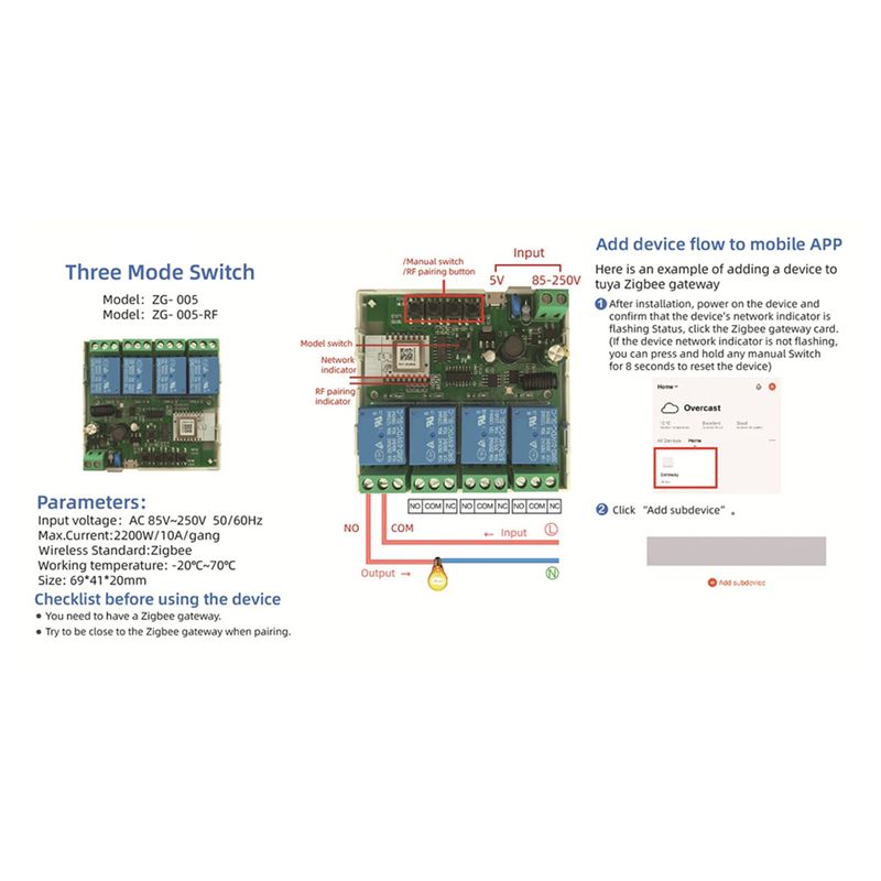 5X โมดูลสวิตช์อัจฉริยะ Tuya Zi - Smart Relay Tuya บทวิจารณ์และราคา