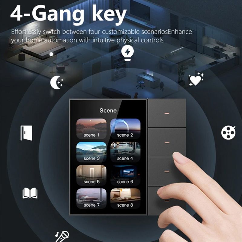 AED6-Tuya Zigbee สวิตช์ติดผนัง - Tuya 4 Channel บทวิจารณ์และราคา